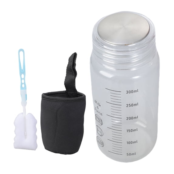 Graduated Measurement Glass Water Bottle with Measurements 300ml Capacity Heat Resistant Cup Drinkware For Sports Use