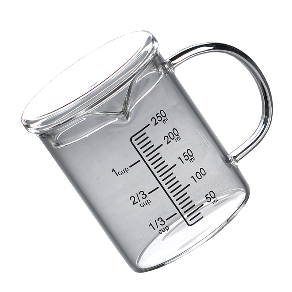 Graduated Measuring Cup Glass Cups with Scale Beakers Measure Kitchen