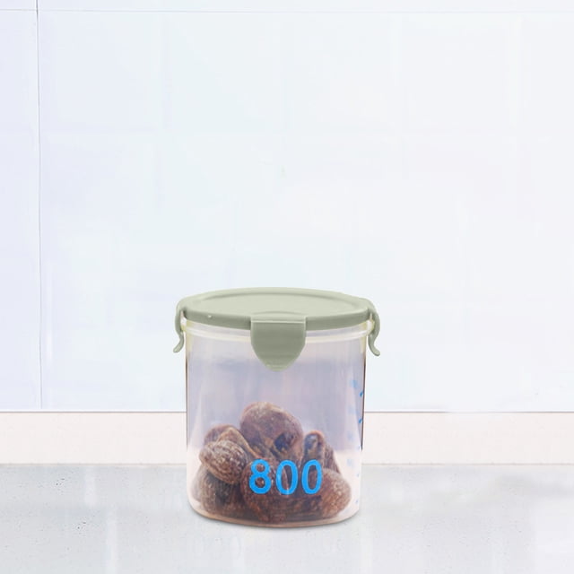 Graduated Round Sealing Jars, Plastic Food Storage Containers with Lids, Kitchen Pantry Organization Jars for Snacks, Grains, Yogurt, Cheese, Baking Supplies, Airtight Leak Proof Canisters, Stackable