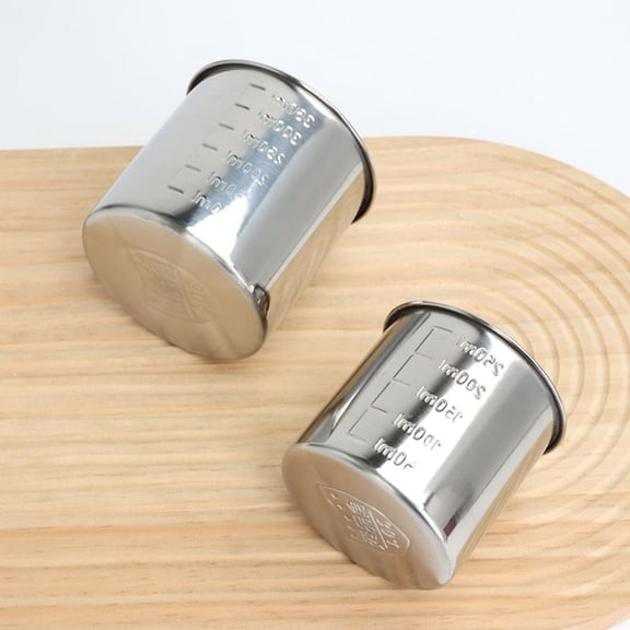 Graduated Stainless Steel Measuring Cups for Kitchen Baking and Rice, Stackable Cooking Tool with Metric Marks, Multi Function