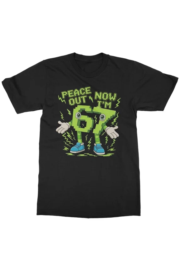 Graduating Brainrot Peace Out 6 Now Im 7 Meme Unisex T-Shirt, S-5XL