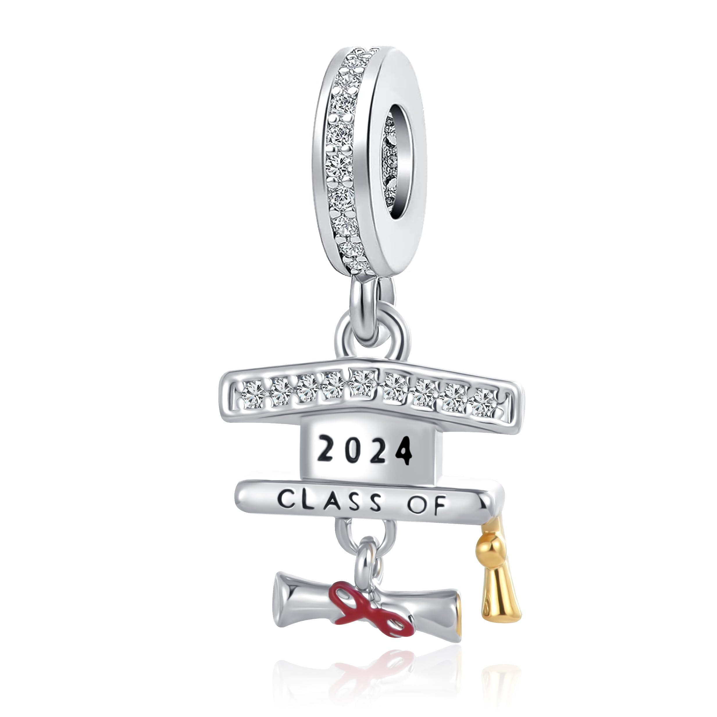 Kalinga Ashok Pandora Bracelet Graduation Charm Gold Vermeil Rose