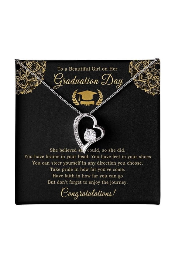 Graduation Her 2025 College,Heart Necklace, Inspirational Graduation Women, 2025 Jewelry High School Graduate Best Friend Or Daughter Box 1 #2011, White Forever Love Necklace