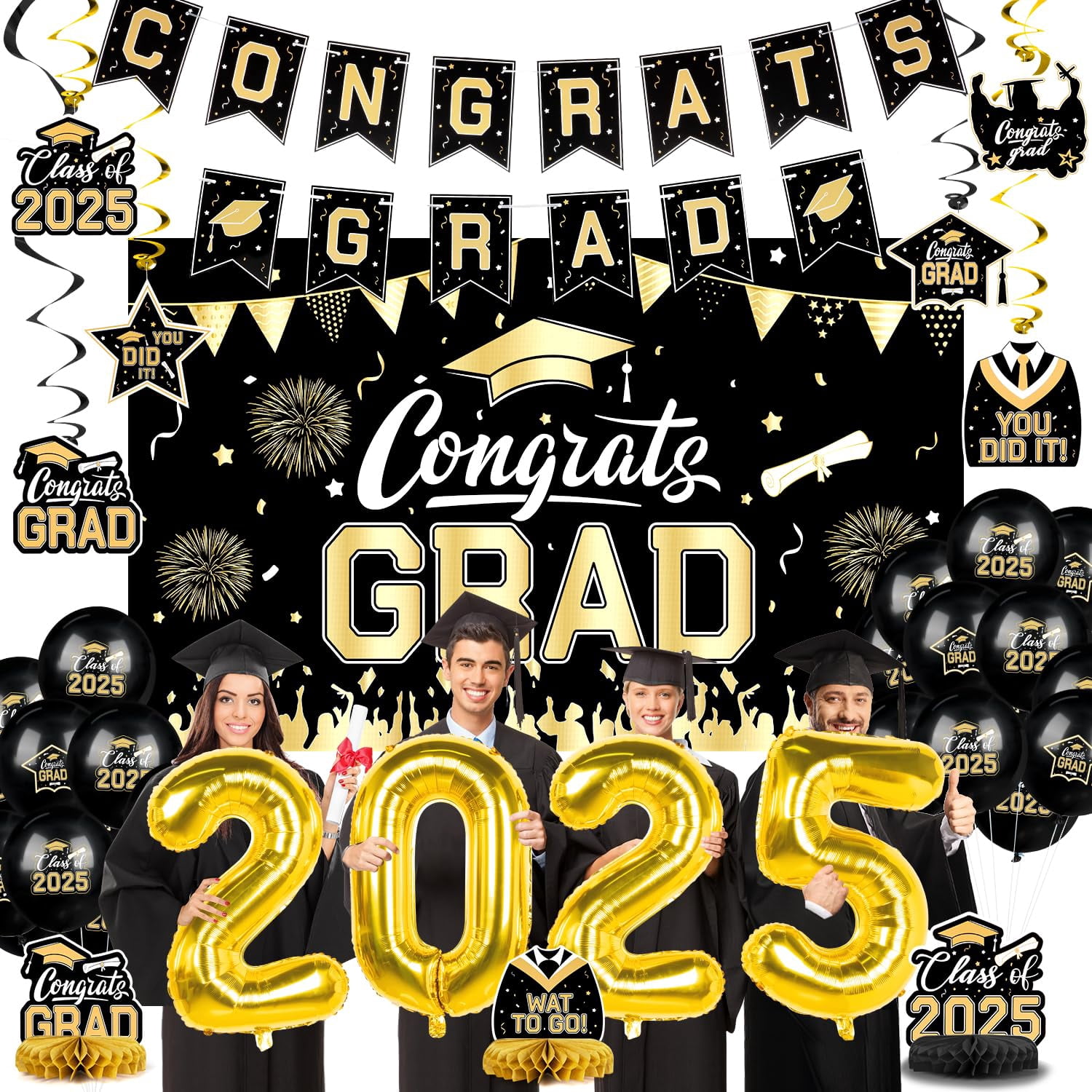 Graduation 2025 Gold RRF12 Themed, Graduation Party Class of 2025 ...