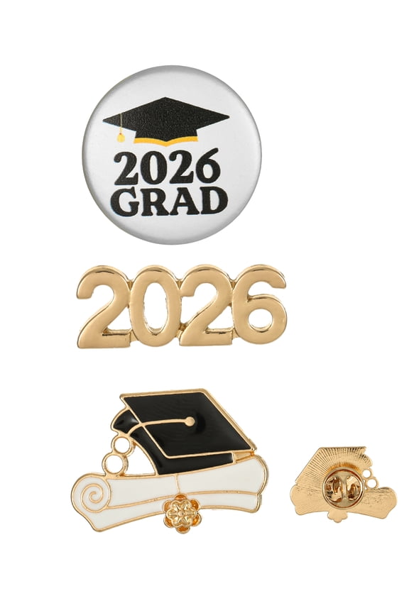 Graduation 2026 Grad Pin Set, 3 Piece