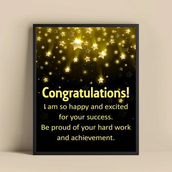 Graduation Achievement Print, Proud Of Your Success Poster, Inspirational Graduation , Celebratory Wall Art Decor, For Graduates UNFRAMED Poster, Wall Art for Decor, Present, 8x12