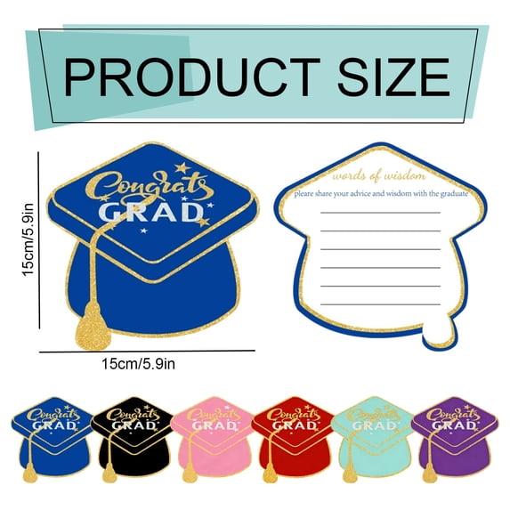 Graduation Advice Cards for The Graduate (10 Pack), Graduation Party Games Decorations Supplies, Red