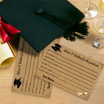 Graduation Advice And Well Wishes Cards For Graduates - Class Of 2025 Grad Cap & Diploma Fill-In Advice Cards For High School, College Grad Party Supplies (Retro Kraft Paper), 10 PCS, 6.1x4.13"