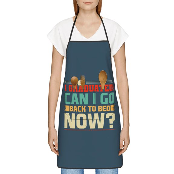 Graduation Announcement Apron, Inspirational Gifts for Men Women, Funny Apron, Chef Bib with Pockets, Waterproof Work Apron for BBQ Kitchen Crafting Gardening