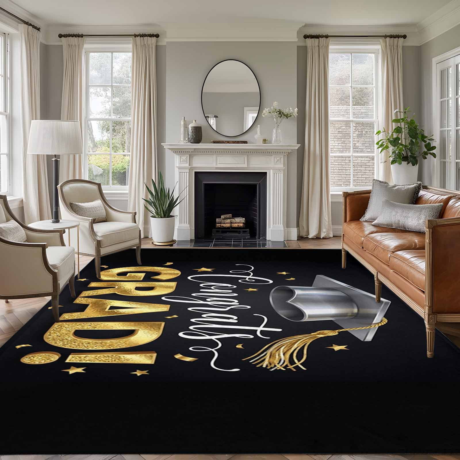 Graduation Area Rugs 6'x9', Washable Small Throw Rugs for Kitchen ...