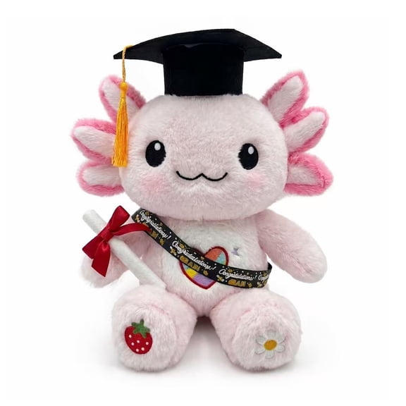 Graduation Axolotl Plush Toys, 11.8 Inch Stuffed Animals with Graduation Cap, Diploma and Ribbon Sash, Cute Graduation Gifts for Girls, Friends, Students, Class of 2026