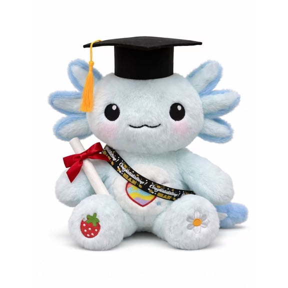 Graduation Axolotl Plush Toys, 11.8 Inch Stuffed Animals with Graduation Cap, Diploma and Ribbon Sash, Cute Graduation Gifts for Girls, Friends, Students, Class of 2026