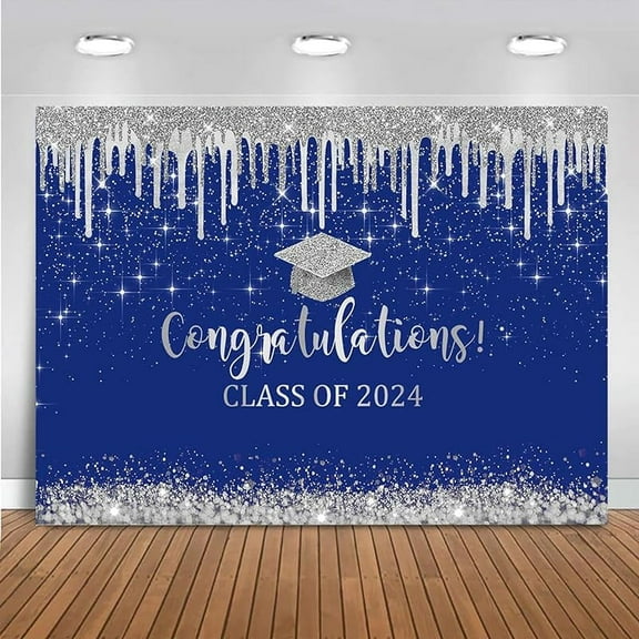 Graduation Backdrop 2024 Black and Gold Graduation Decorations Class of 2024 Congrats Grad Banner 2024 Congratulations Graduate Photo Background