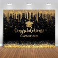 thumbnail image 1 of Graduation Backdrop 2024 Black and Gold Graduation Decorations Class of 2024 Congrats Grad Banner 2024 Congratulations Graduate Photo Background, 1 of 9