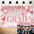 thumbnail image 1 of Graduation Backdrop Class of 2026 Rose Gold Congrats Grad Prom Photography Background Bachelor Cap Balloons Congratulations Party Decorations Banner Photo Studio Props, 1 of 5