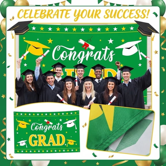 Graduation Backdrop Congrats Grad Graduation Party Decorations Class of 2026 Photoshoot Background Congratulate Grad Celebration Prom Party Banner Props