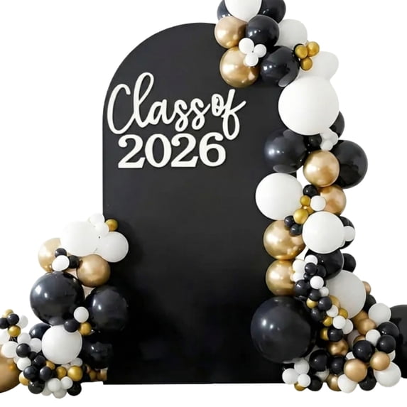 Graduation Backdrop Party Decor, White, 1 Set Themed Kit, Suitable for Graduation Season Party