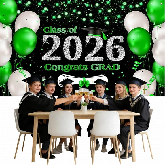 Graduation Backdrops for Photoshoot, 2026 Graduation Decorations, Graduation Banner, Congrats Grad Photo Booth Backdrop, Class of 2026 Grad Party Decorations 1Pcs