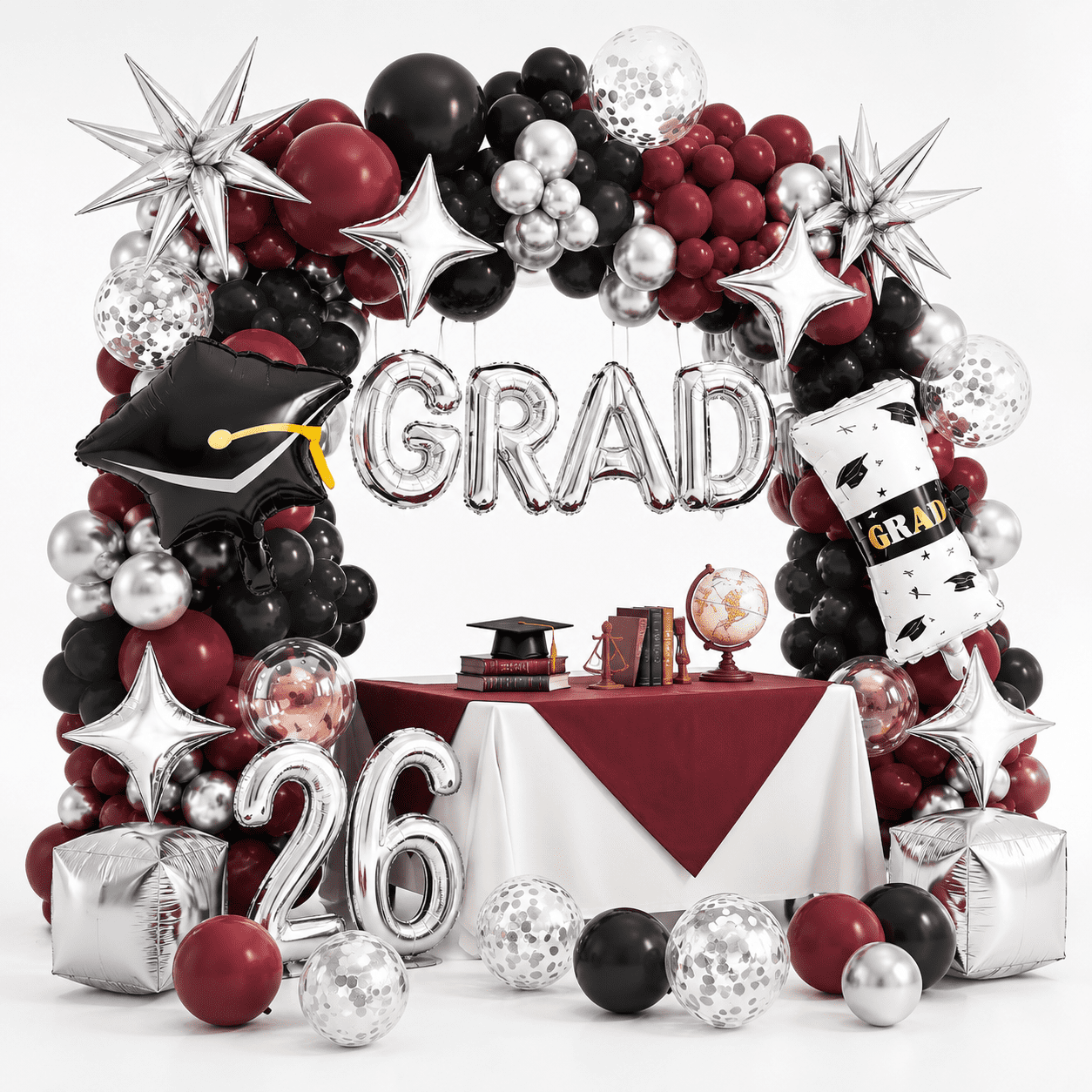 Graduants Kit Graduation Balloon Arch Kit 2026 Burgundy 194pcs - Walmart.com