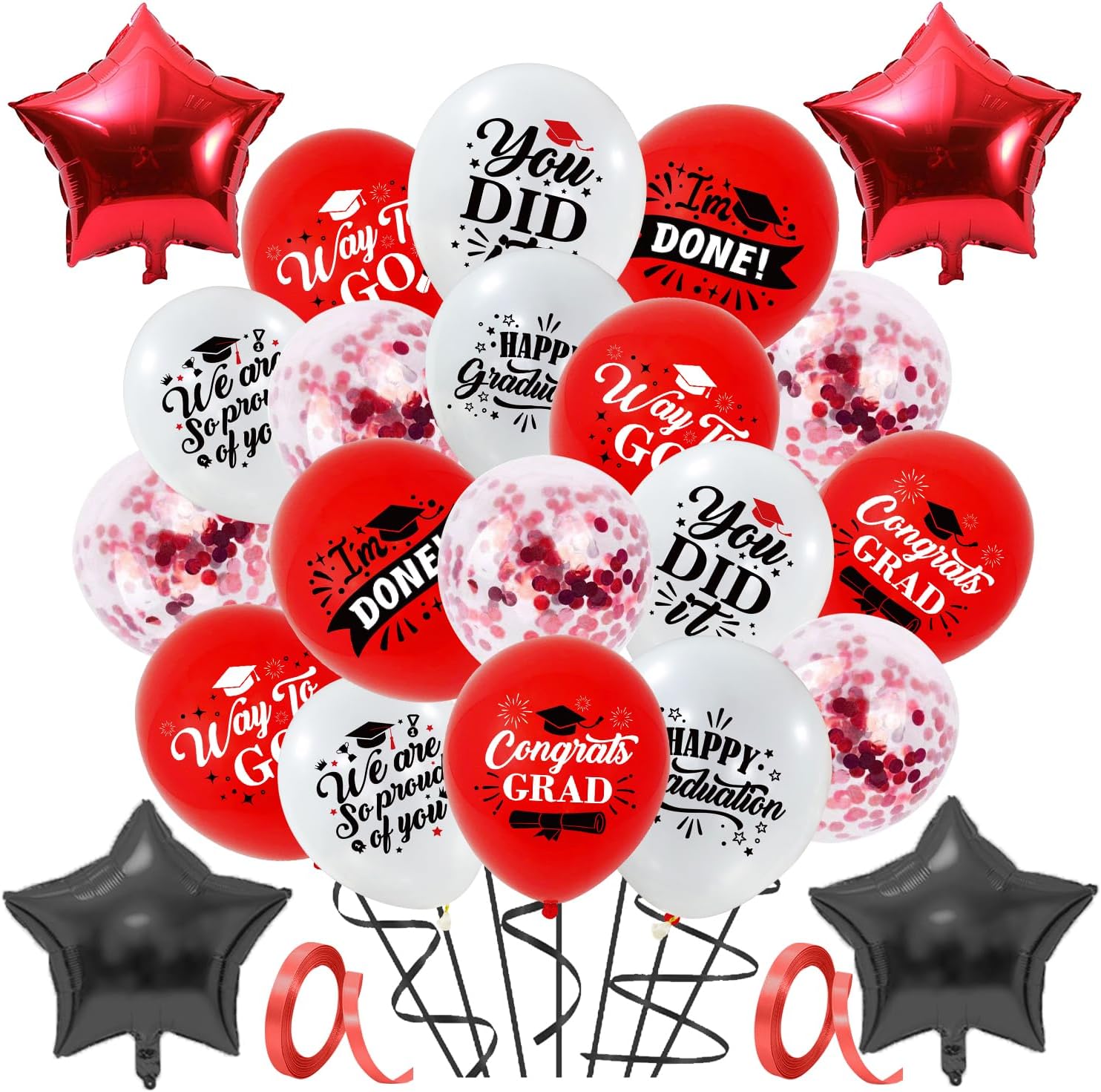 Graduation Balloons 2025, 60 Pcs Graduation Party Balloon Set Include ...