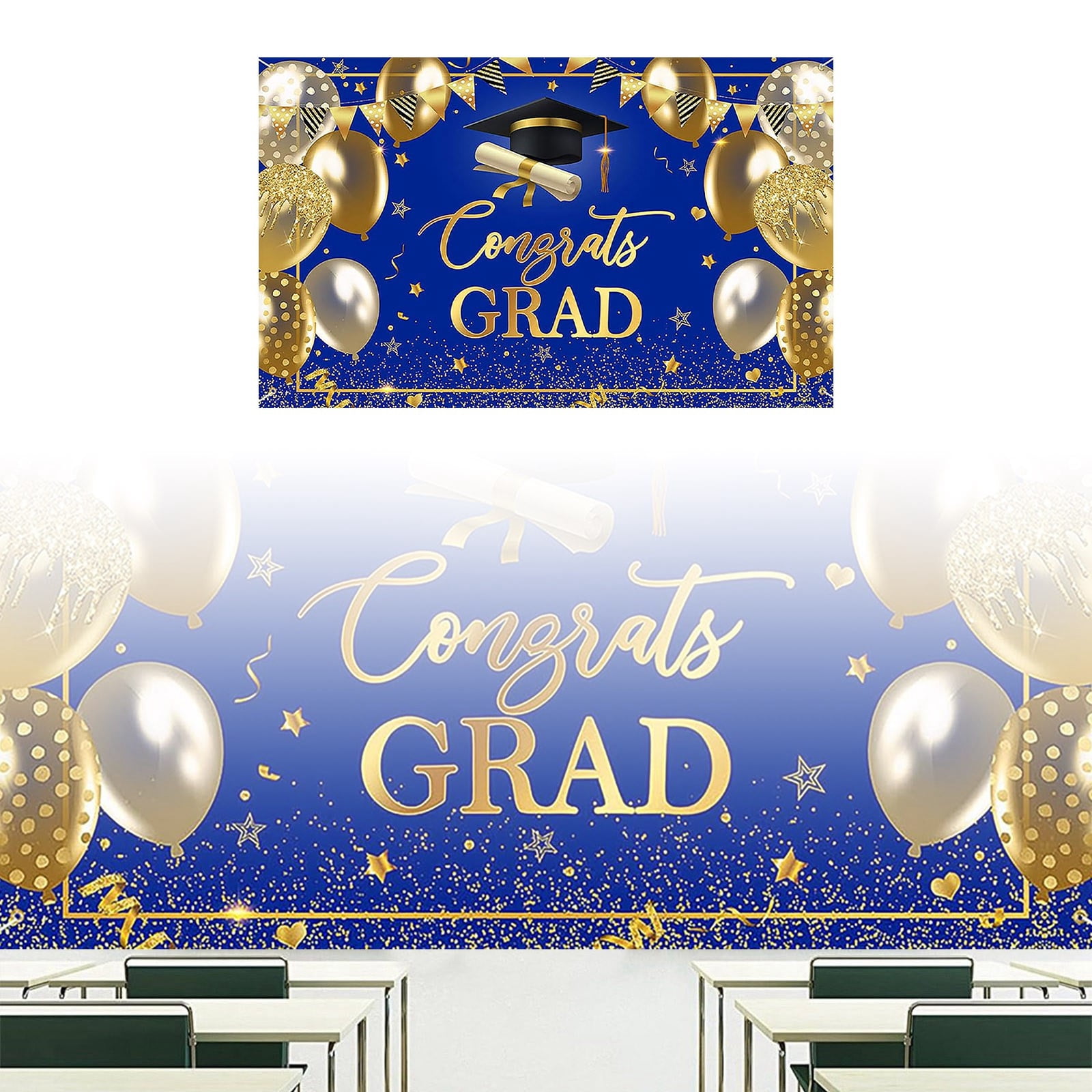 Graduation Banner 2022 And Small Yard Flags Flagpole Bracket for Brick