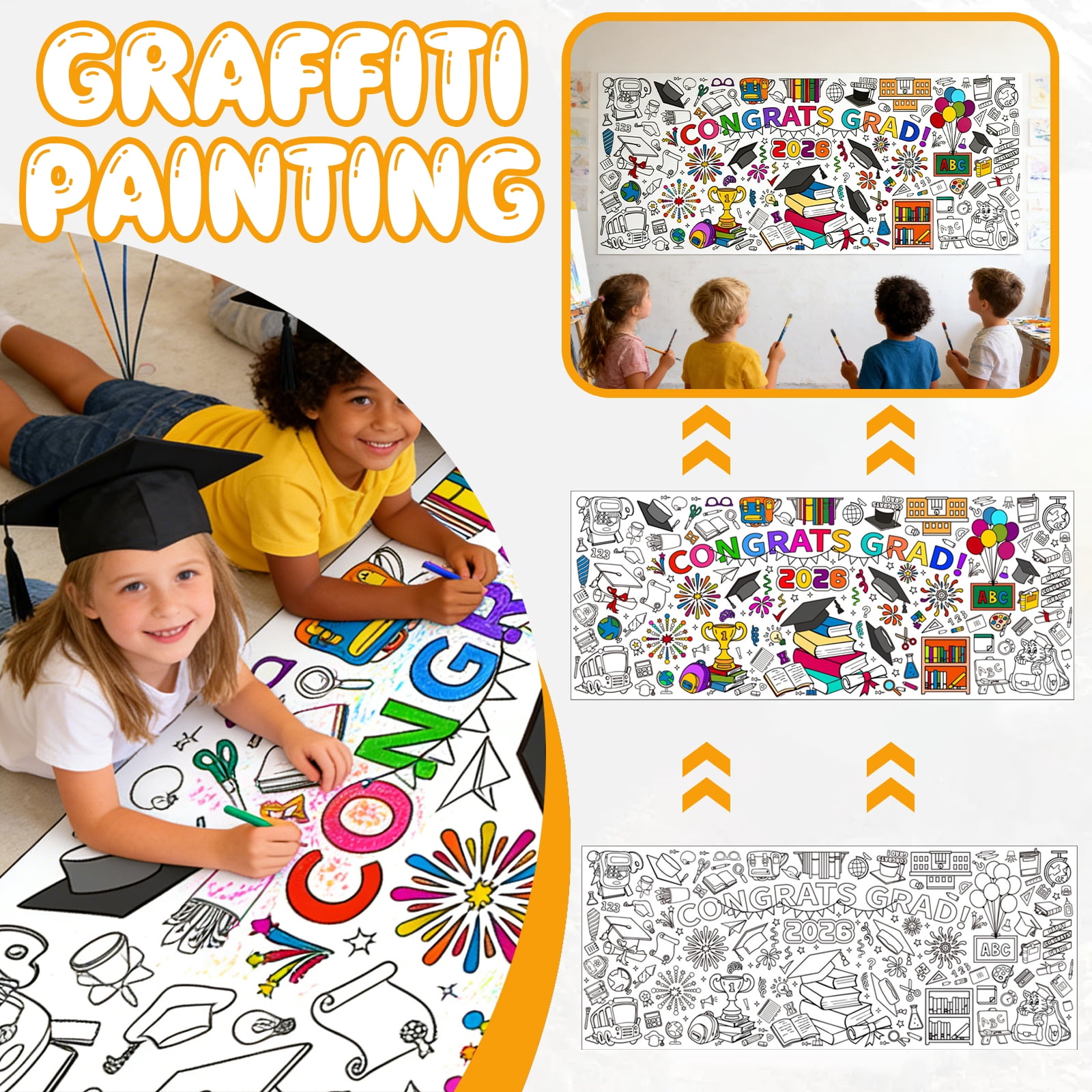 Graduation Banner 2026 Large Coloring Poster Congrats Grad Design for ...