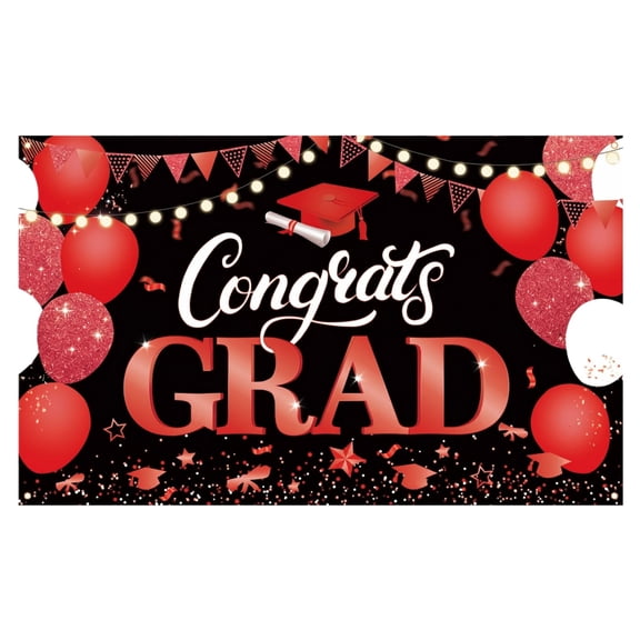 Graduation Banner Backdrop Class of 2026 Graduation Party Decorations Supplies Congrats Grad Fabric Backdrop Background for High School College University Indoor Outdoor 71 x 43 in