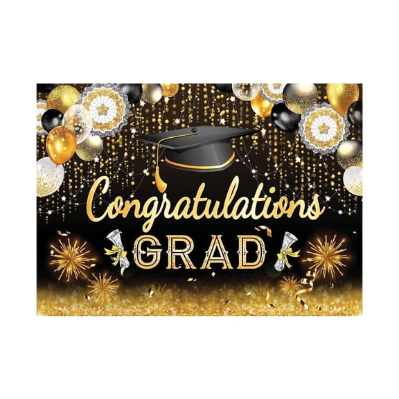 Graduation Banner Backdrop Class of 2026 Graduation Party Decorations Supplies Congrats Grad Fabric Backdrop Background for High School College University Indoor Outdoor 71 x 43 in