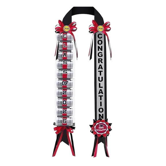 2026 Graduation Money Lei, Double Braided Ribbon Graduation Cash Holder Lei, DIY Graduation Garland for Cash Gifts, Class of 2026 Grad Party Decorations and Supplies