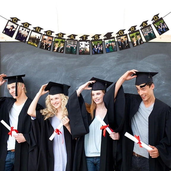 Graduation Banner Class Of 2026 Photo Display Party Hanging Decor Graduation Season Sign, School Ceremony Party Decoration For Classroom Home Family Celebration Memory Wall Display
