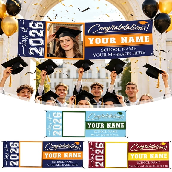 Graduation Banner Class Of 2026 Custom Grad Banners With Your Name Photo Graduation Yard Custom Grad For Outdoor Indoor