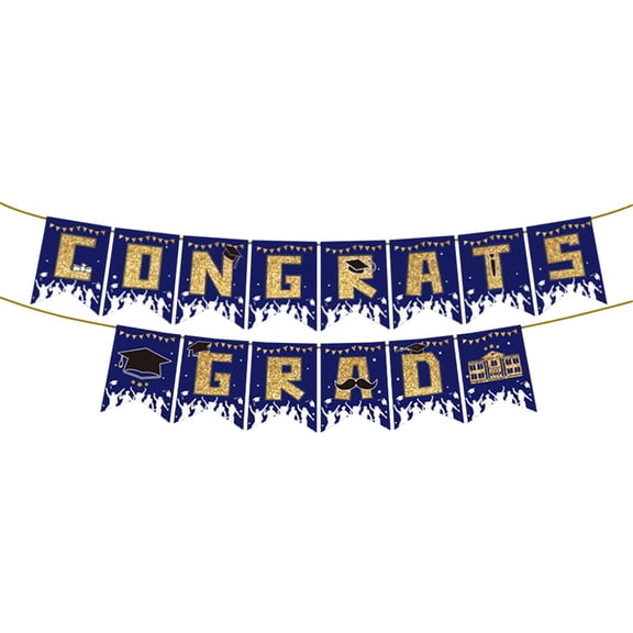 Graduation Banner Flags with Hanging Loops, Biodegradable Paper Banners for High School & College Graduation Parties, Class of 2026 Photo Booth Props and Party Decor