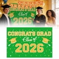 thumbnail image 1 of Graduation Banner Set Verdsylv Class of 2026 Green & Gold Graduation Backdrop Banner - 1Pc Photo Background Cloth for Party Decor, 1 of 9