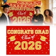 thumbnail image 1 of Graduation Banner Set Verdsylv Class of 2026 Red & Gold Graduation Backdrop Banner - 1Pc Photo Background Cloth for Party Decor, 1 of 9