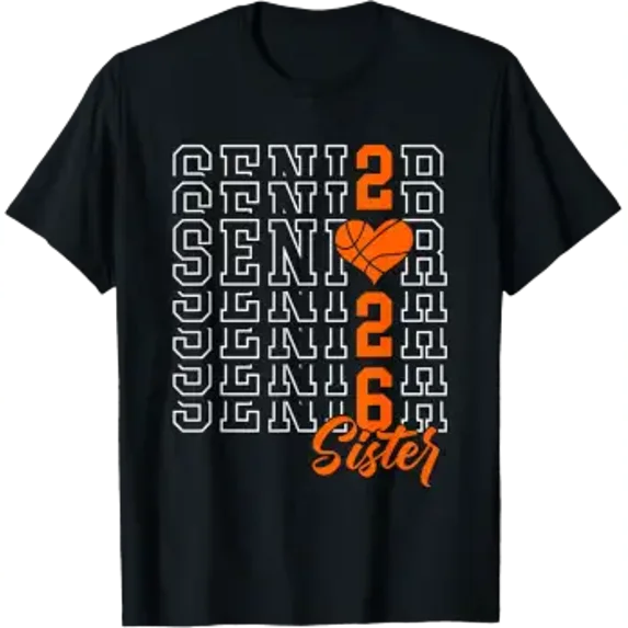 Graduation Basketball Senior Sister Class Of 2026 26 School T-Shirt ...
