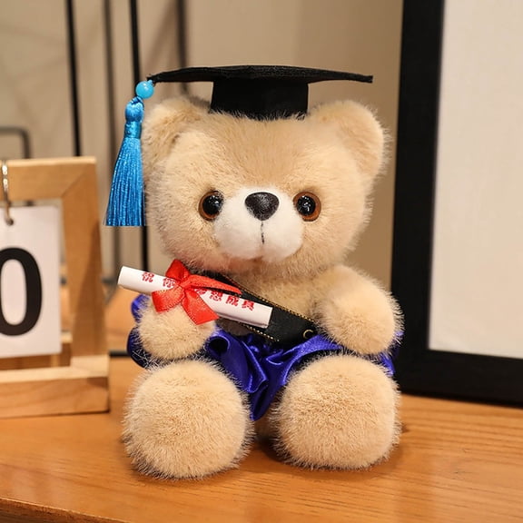 Graduation Bear Plush Doll, Stuffed Animal With Doctoral Hat, Soft Cuddly Toy For Celebration Gift, Unique Design, 7.1 Inch, 1 Piece