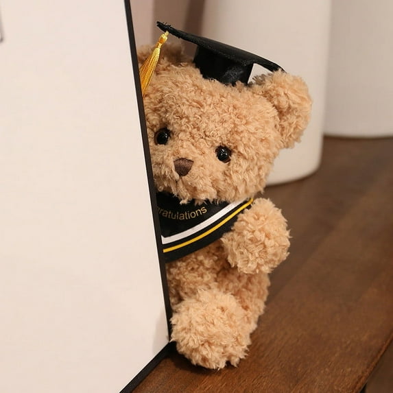 Graduation Bear Stuffed Animal Doll, Soft Plush Bear Ornament Toy With Grad Cap, For High School College Graduation Congratulatory Party Gift/Souvenir