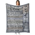 thumbnail image 1 of Graduation Birthday Gifts for Son from Mom Dad, Son Gifts from Mom Unique, Adult Son Gifts Ideas, Son Birthday Gifts, Best Gifts for Adult Son, to My Son Gifts Throw Blanket 50" X 60", 1 of 6