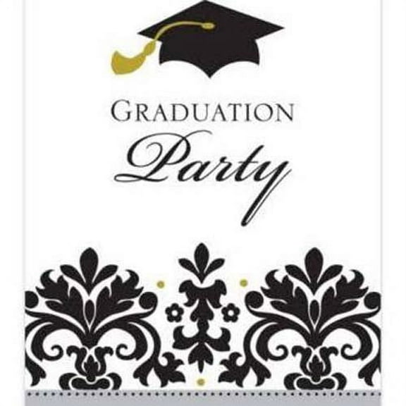 Graduation 'Black & White Grad' Invitations w/ Envelopes (50ct)
