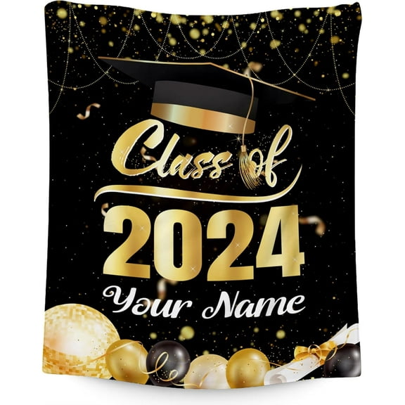 Graduation Blanket - Class of 2024 Graduation Gifts for Her or Him - 40"x50" Flannel Soft Throw Blanket Decorations - Senior 2024 Blankets for College, High School, Graduation Day