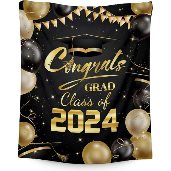 Graduation Blanket - Class of 2024 Graduation Gifts for Her or Him - 40"x50" Flannel Soft Throw Blanket Decorations - Senior 2024 Blankets for College, High School, Graduation Day