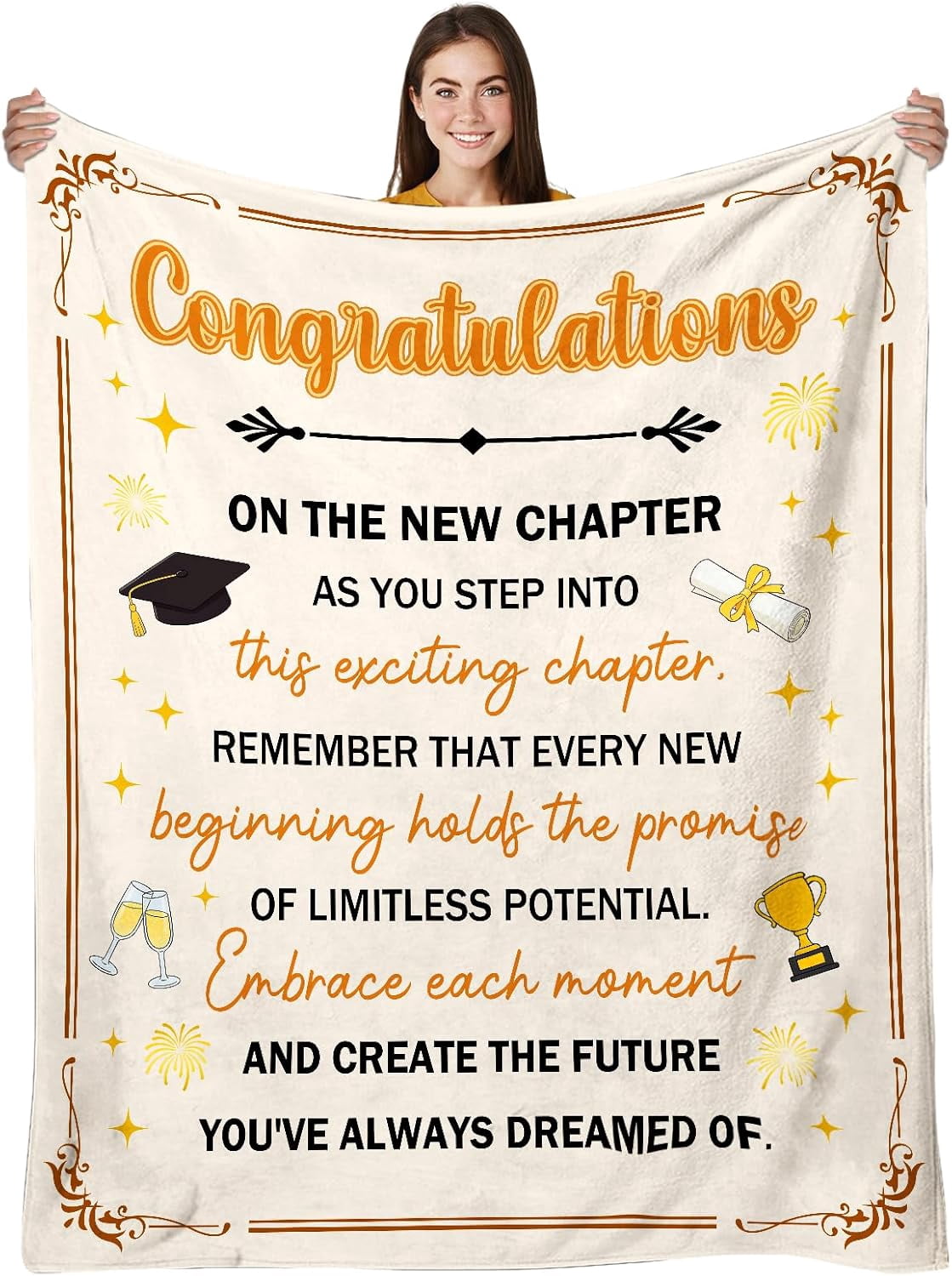 Graduation Blanket Flannel, Graduation Gift for Women, 50