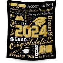 Graduation Blanket Gifts - 40"x50" Class of 2024 Blankets for Her Him - Senior Graduation Fuzzy Throws for High School College