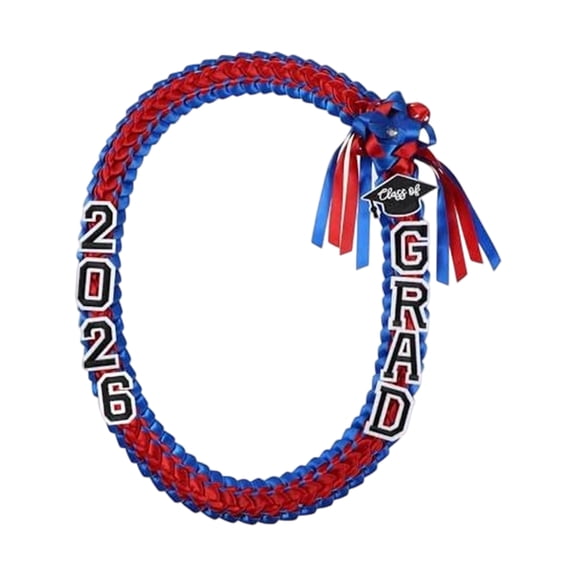 Graduation Braided Honor Cord, Double Ribbon Woven Lei, 2026 Graduation Ceremony Accessory, 1 Piece