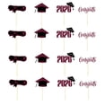 thumbnail image 1 of Graduation Cake Picks,Class Of 2026 Cupcake Picks,Glitter Grad Cap Diploma Cake Decorations,Class Of 2026 Graduation Cupcake Toppers,Graduation Decor For 2026,Graduation Cupcake Toppers,Dark Purple, 1 of 9