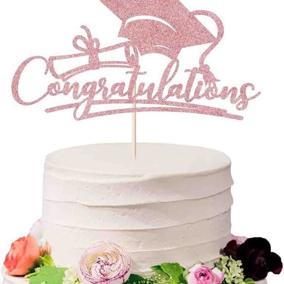 Graduation Cake Topper 2026 with Graduation Cap, Congratulations Cake Topper for Cake, Congrats Grad Cake Topper, Graduation Cake Decorations 2026 for College High School Graduation Party Decor