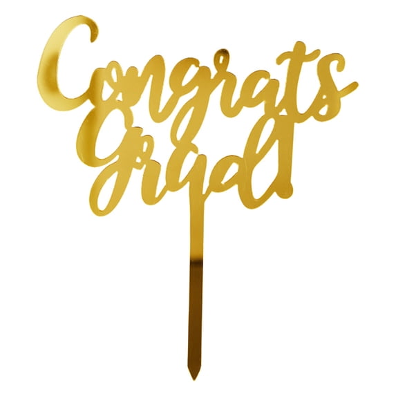 Graduation Cake Topper C Black Gold Acrylic Cake Pick For Grad Party Dessert Cupcake Decor For Cap And Diploma Theme