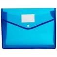 thumbnail image 1 of Plastic Document Holder Folder with Snap Button, Transparent File Organizer for Certificates & Legal Papers Blue, 1 of 5