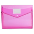 thumbnail image 1 of Plastic Document Holder Folder with Snap Button, Transparent File Organizer for Certificates & Legal Papers Pink, 1 of 5