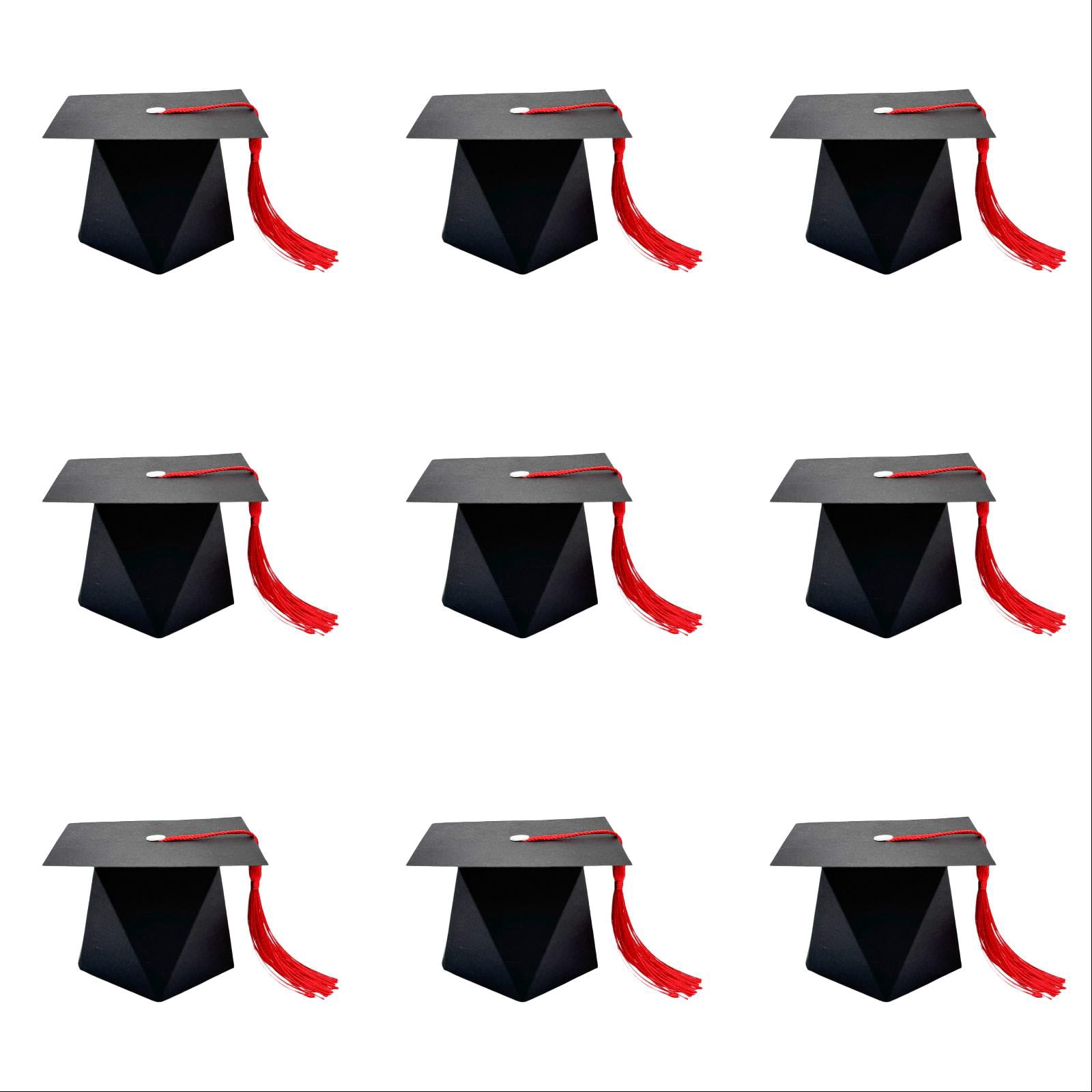 Graduation Candy Boxes 30 Pcs - Grad Cap Shaped DIY Gift Boxes for Party Favors, Graduation Decorations, and Ceremony Containers, Graduation Decorations Supplies (Red)